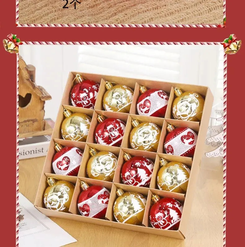16pcs Christmas Ball Christmas Tree Decoration Ornaments for Home Decor Halloween New Year Navidad Pendant Ball Accessories