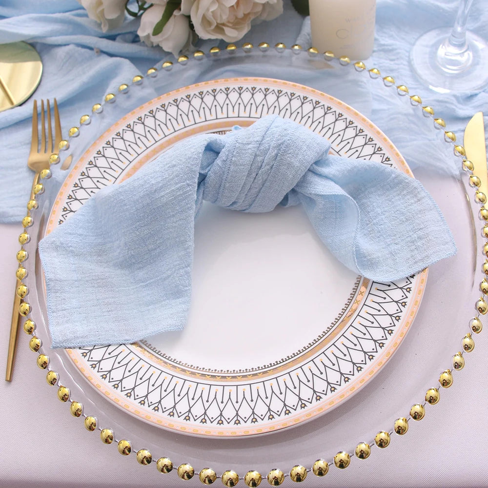 10pcs 30x30cm Cotton Cloth Napkins Gauze Fabric Pink for Wedding Party Birthday Dinner Tea Towel Table Village Christmas Napkin