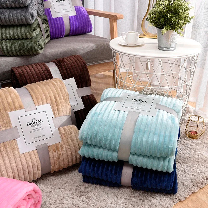 Striped Flannel Blankets For Beds Blanket