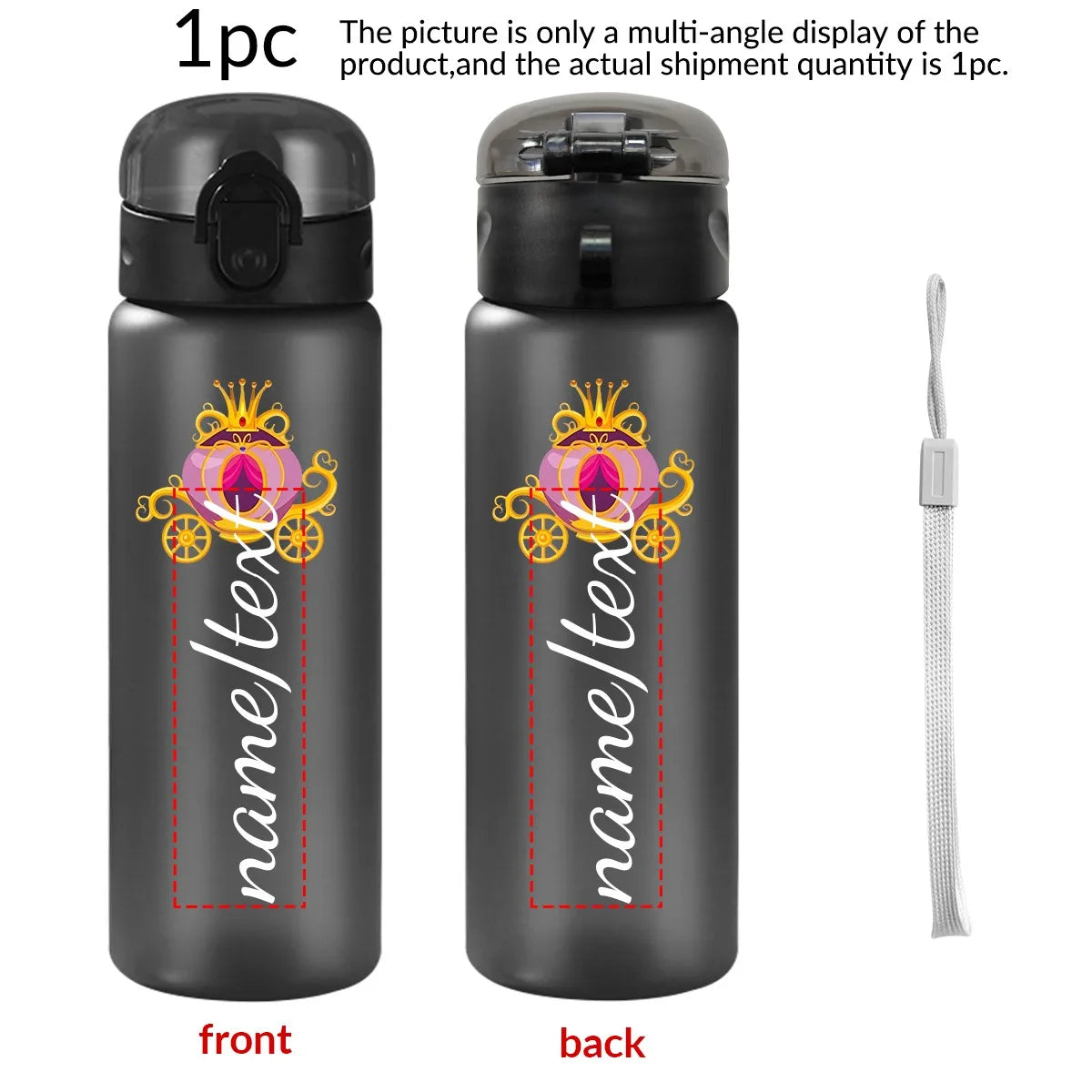 1pc Customized Cartoon Sports Water Bottle, 26oz Outdoor Travel