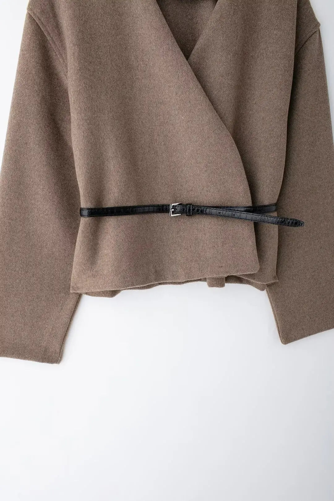 Women's Outerwear  With Belt Soft Top Elegant Chic Autumn/Winter Coat
