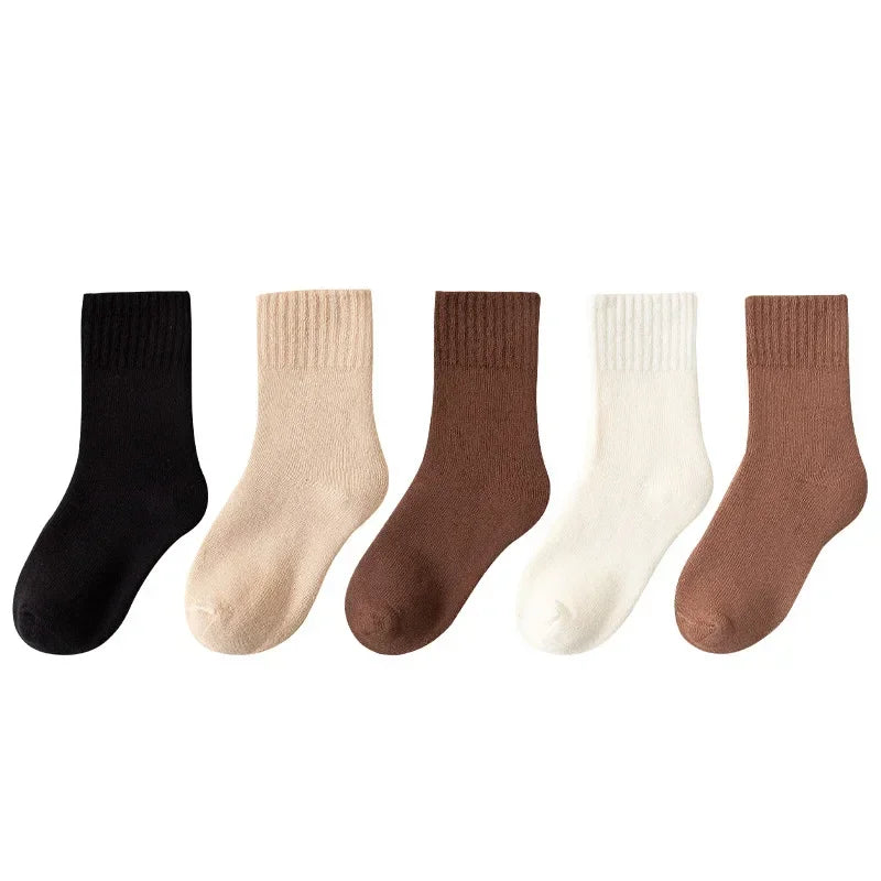 5 Pairs/Lot Children Winter Socks Cotton