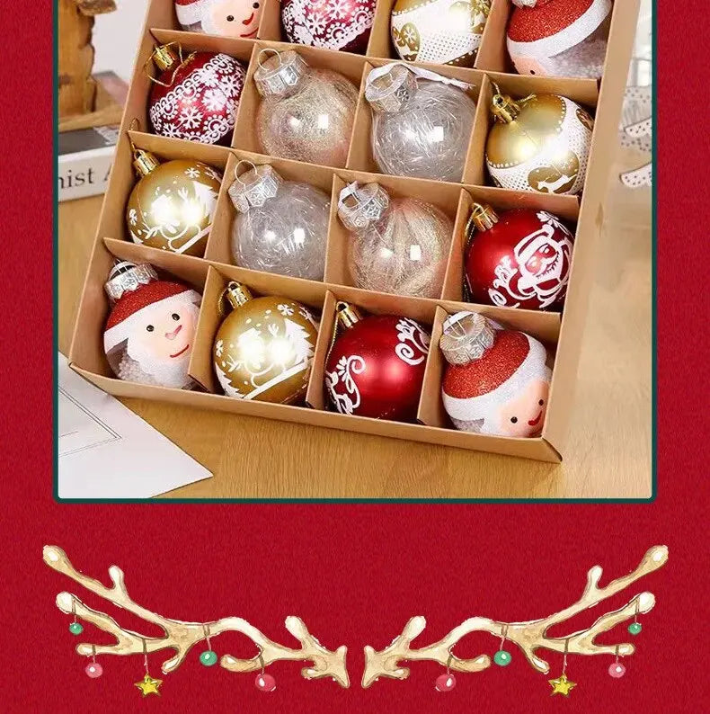 16pcs Christmas Ball Christmas Tree Decoration Ornaments for Home Decor Halloween New Year Navidad Pendant Ball Accessories