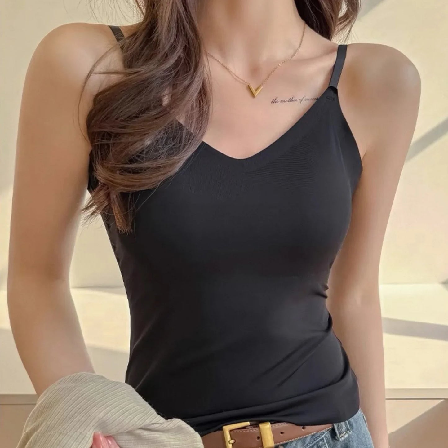Women Summer Vest Tops Sleeveless Cotton Bustier with Pads