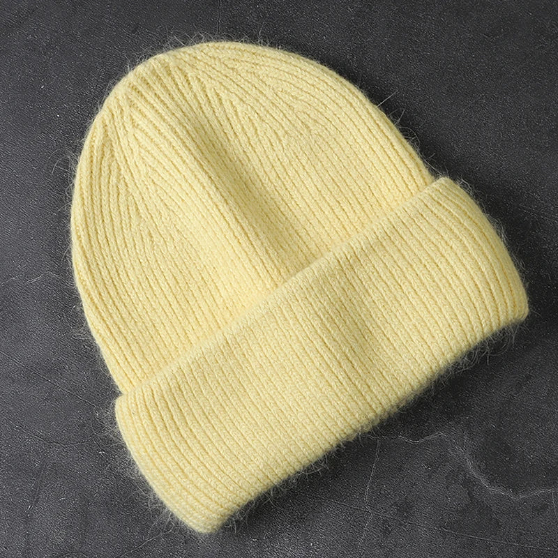 Winter Angola Rabbit Fur Knitted Beanies