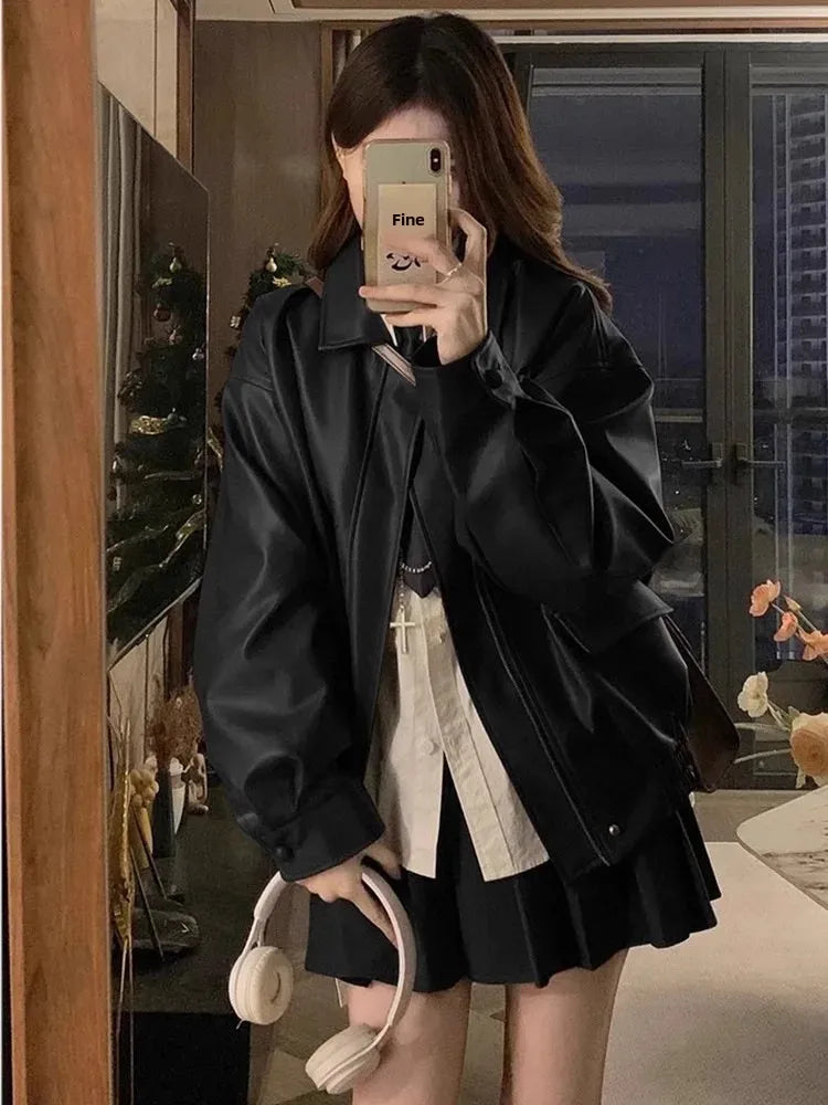 Short Quilted Leather Jacket