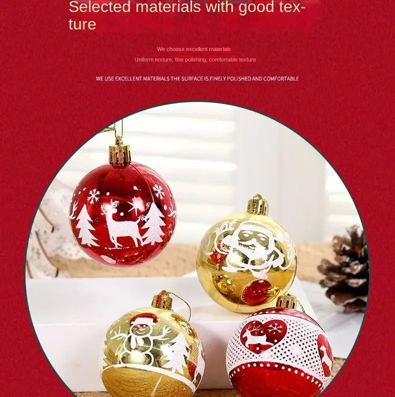 16pcs Christmas Ball Christmas Tree Decoration Ornaments for Home Decor Halloween New Year Navidad Pendant Ball Accessories
