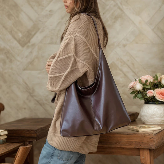 New Vintage Tote Bag Large Capacity Simple Women's Shoulder Bag