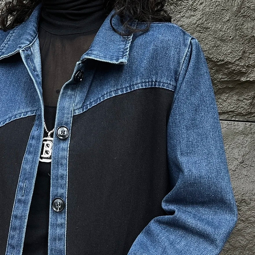 Oversized Denim Autumn Midi Trench Coat