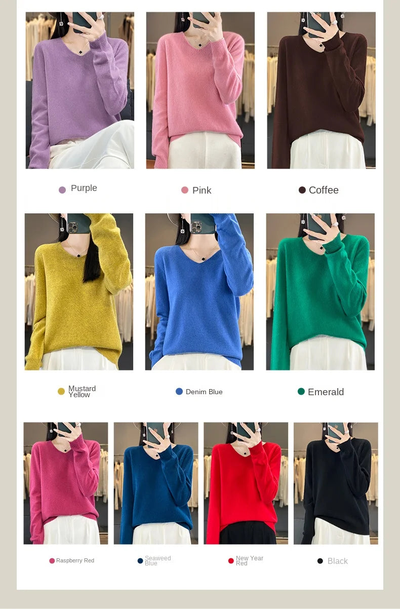 New Women's V-neck First-line Ready-To-Wear Sweater Long Sleeve