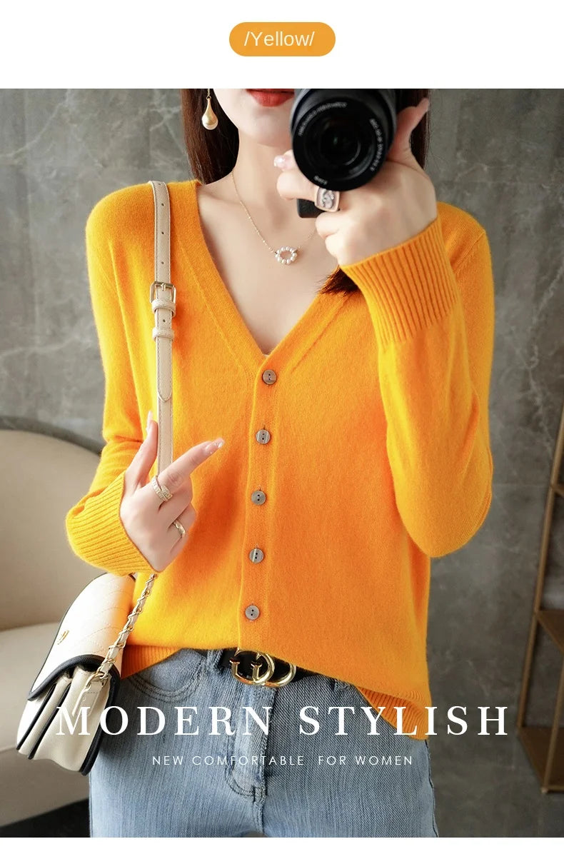 V-Neck Temperament Small Fragrant Wind Loose Sweater Sweater