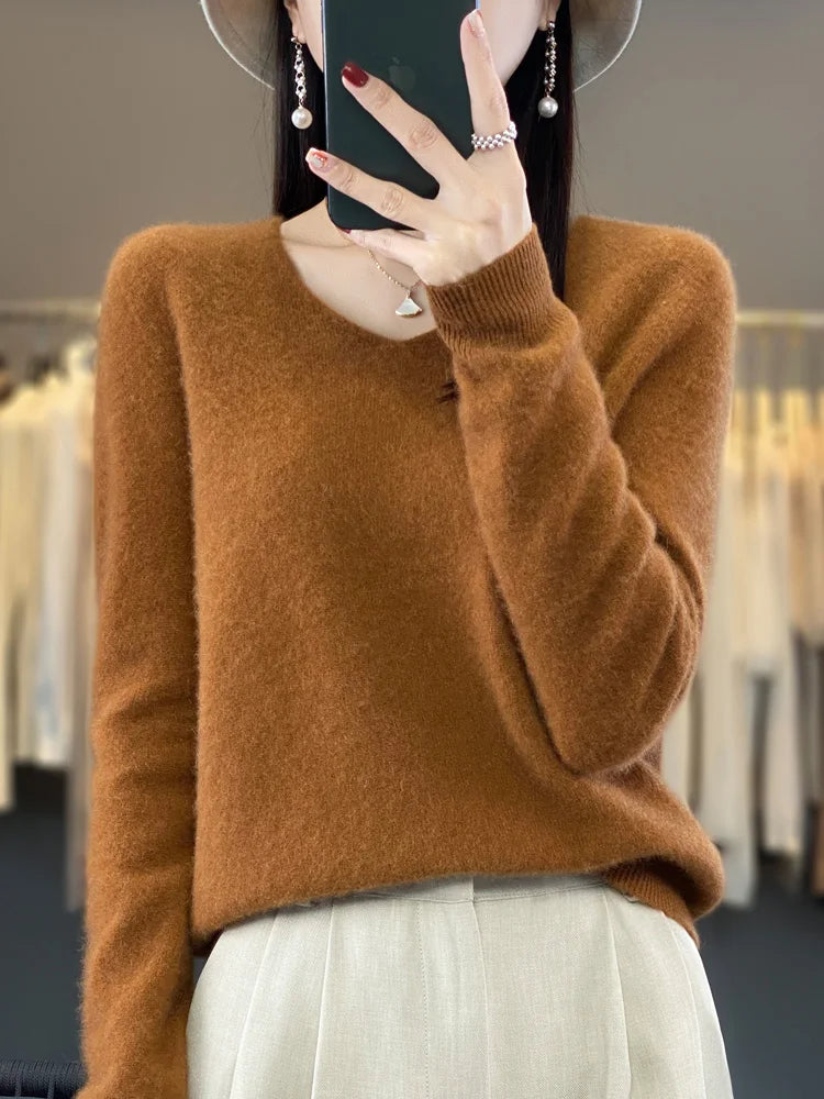 Fashion100% Merino Wool Sweater Cashmere  Pullover