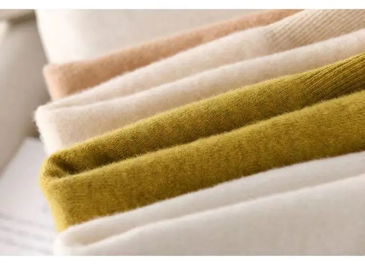 women's Cashmere Sweater O-Collar Long sleeve