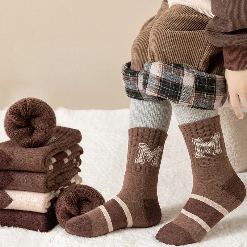 5 Pairs/Lot Children Winter Socks Cotton