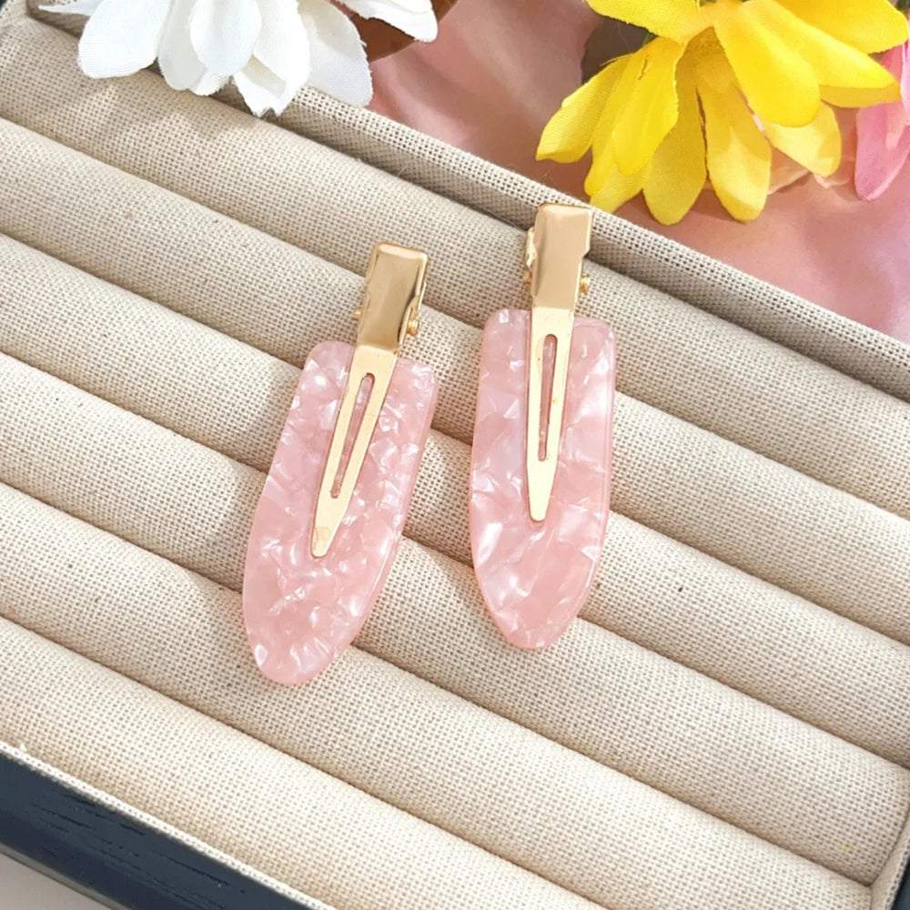 2pcs/set No Bend Hair Clips for Women Girls Acrylic Hair Styling No Crease Curl Small Pin Bang Seamless Barrettes Accessories
