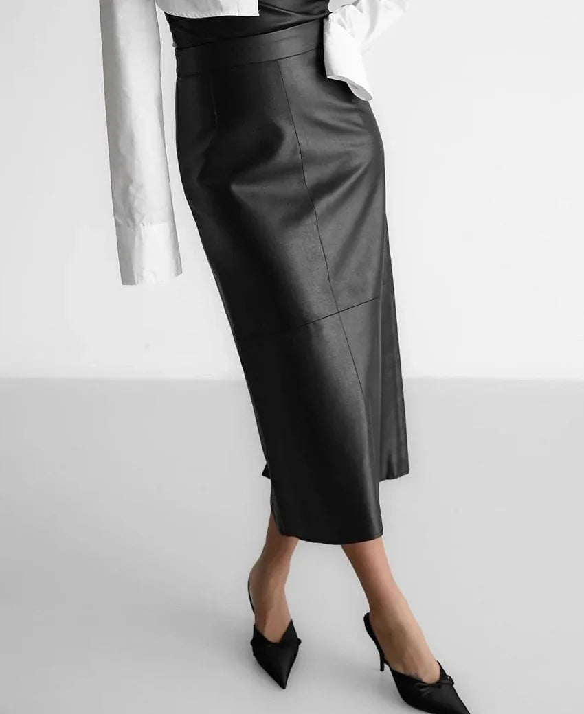 Sexy High-waisted Bodycon Leather