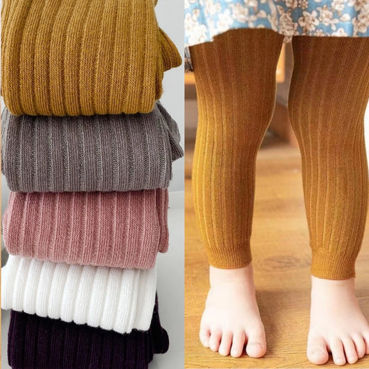 Baby Girls Ribbed Cotton Stretch Tight Leggings