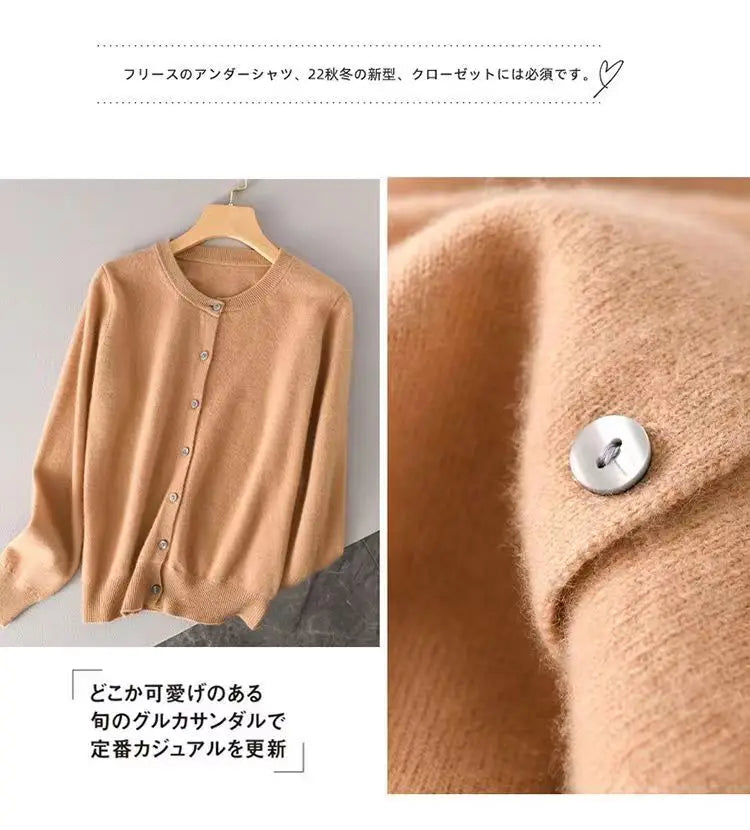 women's Cashmere Sweater O-Collar Long sleeve