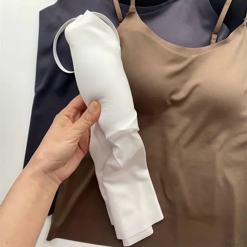 Women Summer Vest Tops Sleeveless Cotton Bustier with Pads