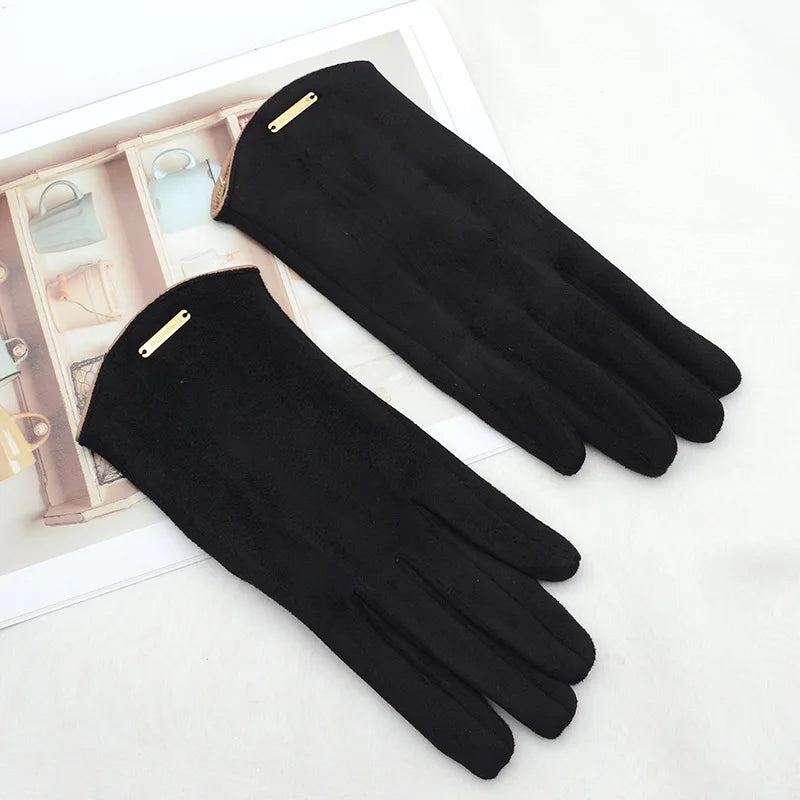 Warm Touch Screen Thin  Solid Simple Gloves