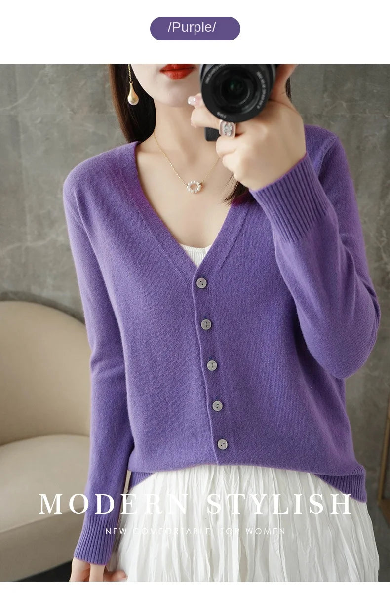 V-Neck Temperament Small Fragrant Wind Loose Sweater Sweater