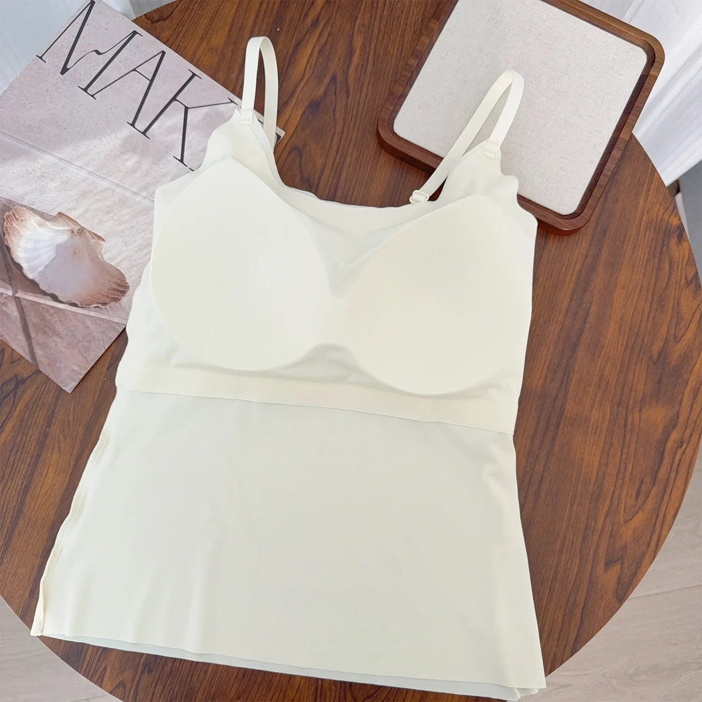 Women Summer Vest Tops Sleeveless Cotton Bustier with Pads