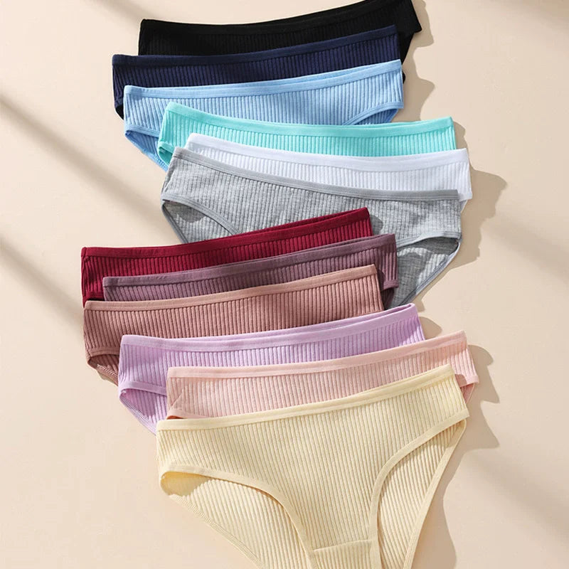 7Pcs Women's Panties Striped Briefs