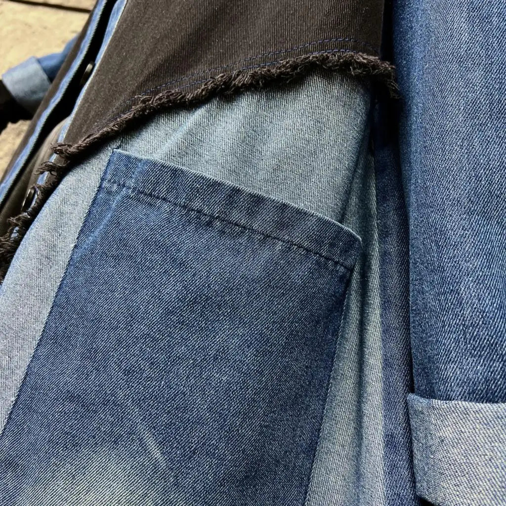 Oversized Denim Autumn Midi Trench Coat