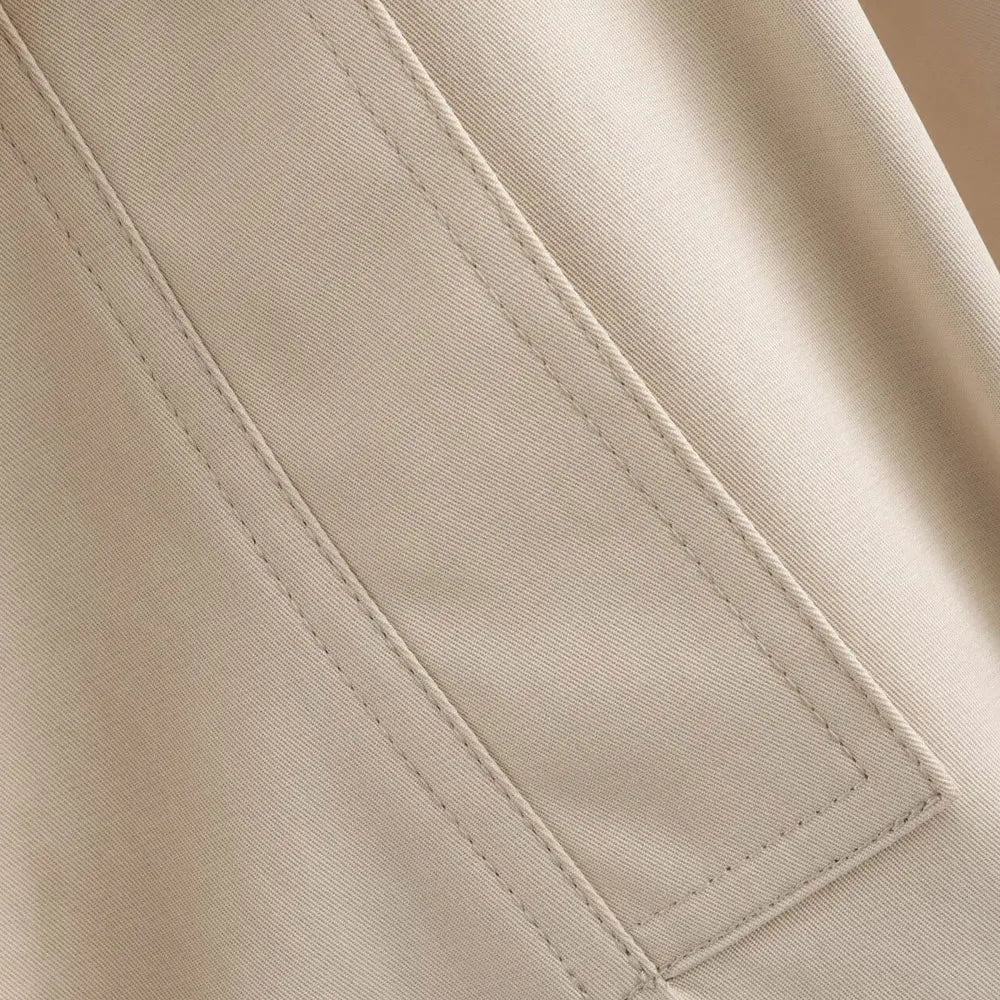 Crop Trench Coat for Women Fashion Belt