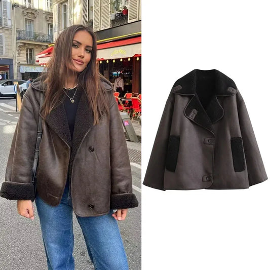 MUJER 2025 Woman Thick Faux Leather Jackets