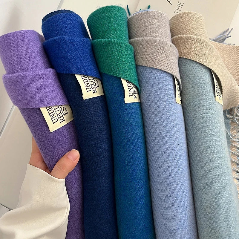 Solid Cashmere Warm Scarf