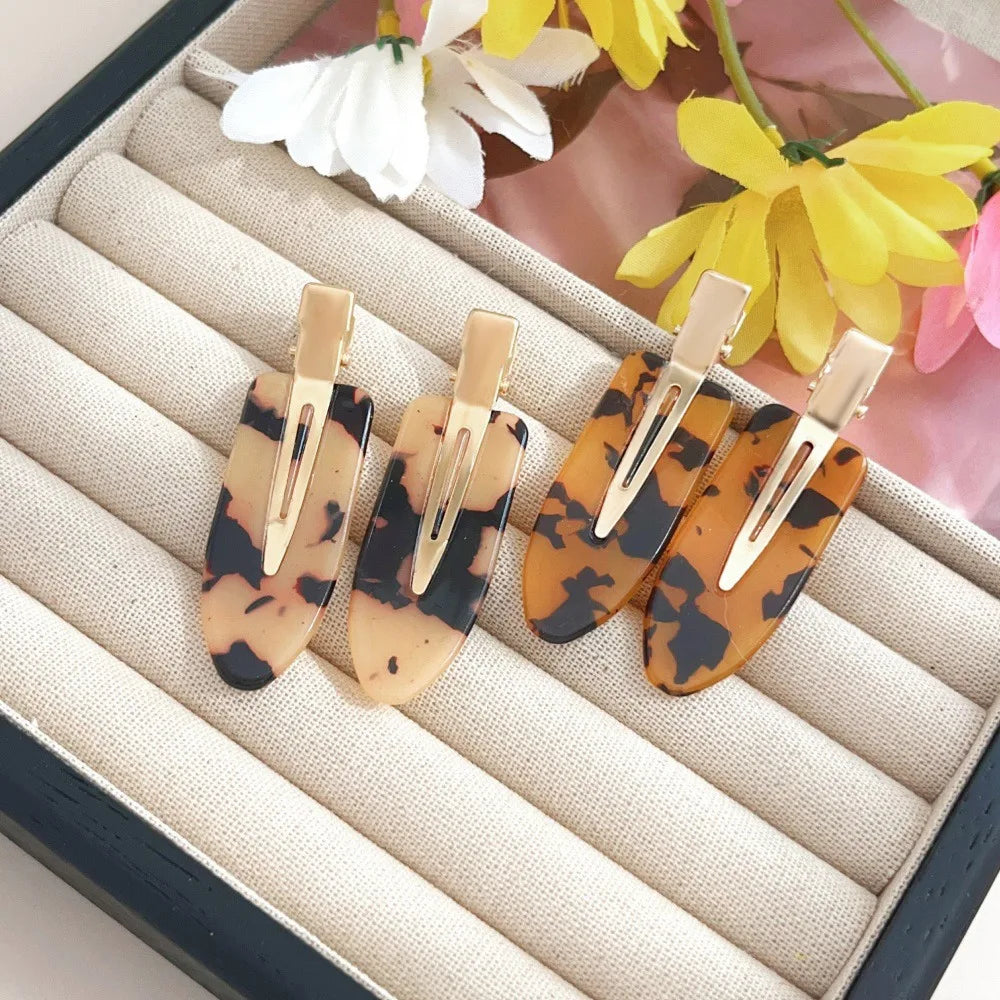 2pcs/set No Bend Hair Clips for Women Girls Acrylic Hair Styling No Crease Curl Small Pin Bang Seamless Barrettes Accessories