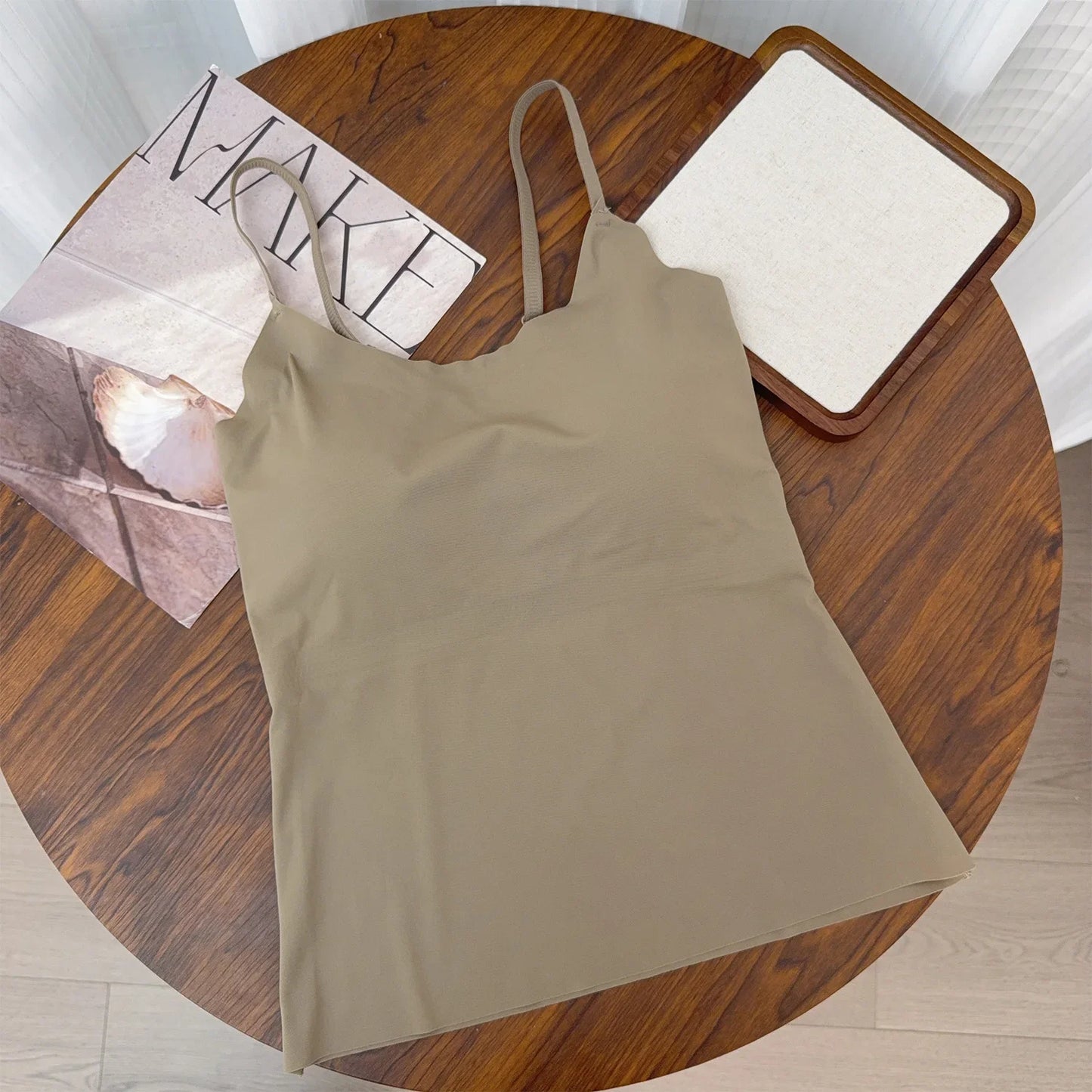 Women Summer Vest Tops Sleeveless Cotton Bustier with Pads