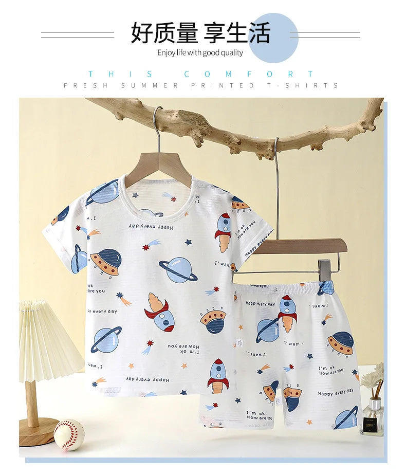 New Summer Children Home Clothing Pajamas Set