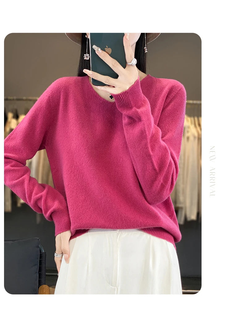 New Women's V-neck First-line Ready-To-Wear Sweater Long Sleeve