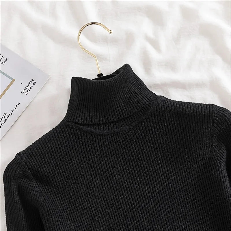 Heliar Women Fall Turtleneck Sweater Knitted Soft Pullovers Cashmere