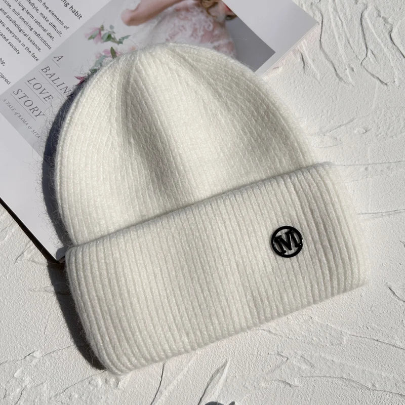 Winter Angola Rabbit Fur Knitted Beanies