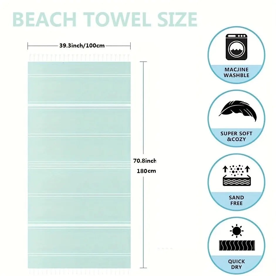 100X180cm Turkish Beach Towel Oversized Sand Free
