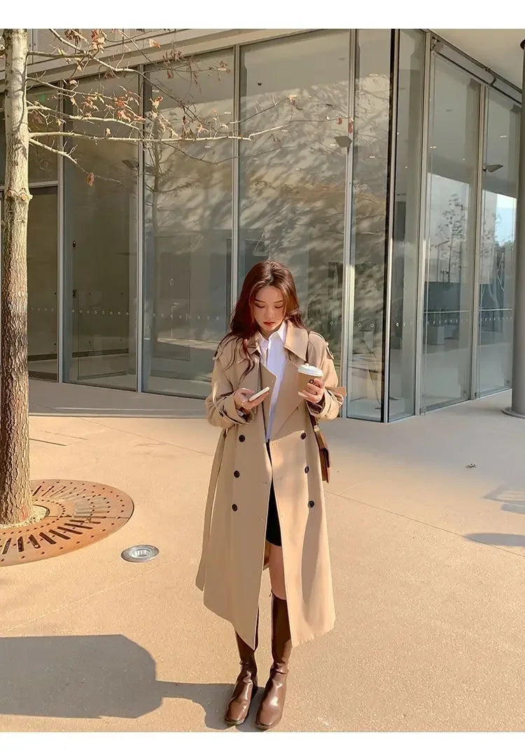 Loose Trench Coat Midi Length