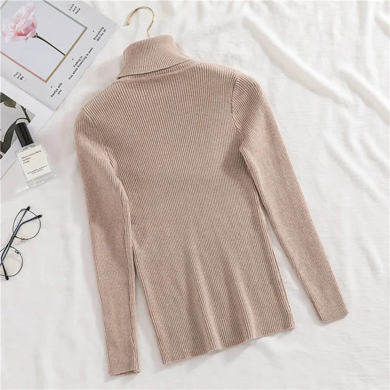 Heliar Women Fall Turtleneck Sweater Knitted Soft Pullovers Cashmere