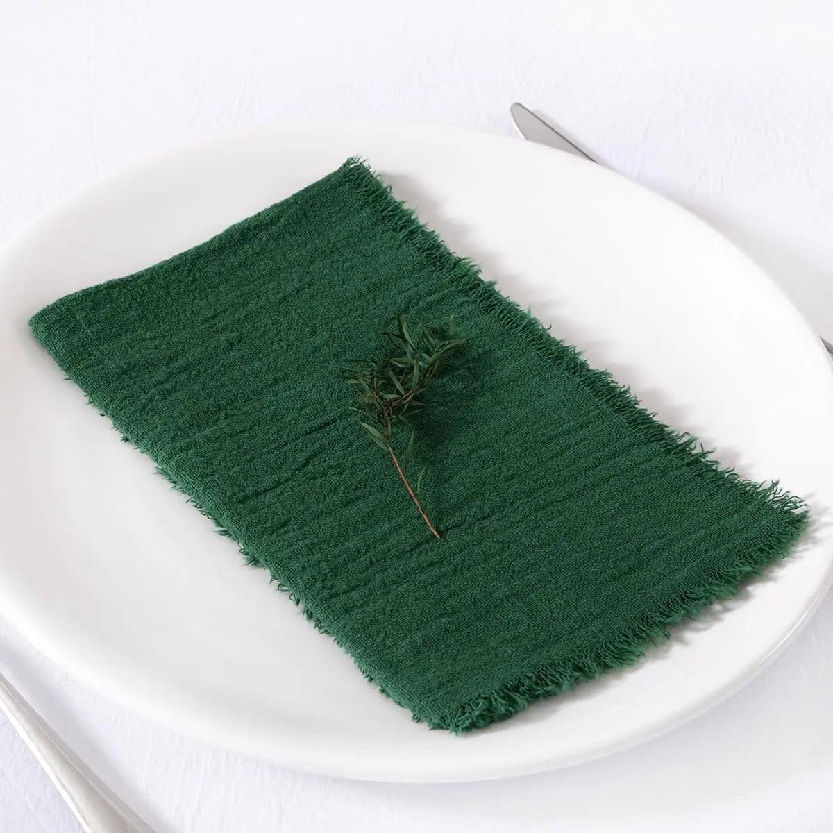 6Pcs 32x32cm Handmade Cotton Cloth Napkins, 100% Cotton