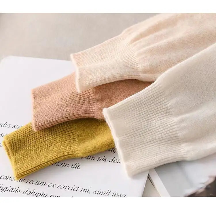 women's Cashmere Sweater O-Collar Long sleeve