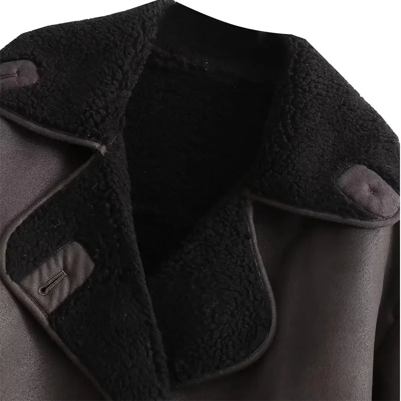 MUJER 2025 Woman Thick Faux Leather Jackets