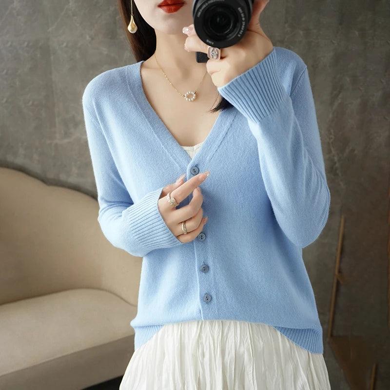 V-Neck Temperament Small Fragrant Wind Loose Sweater Sweater