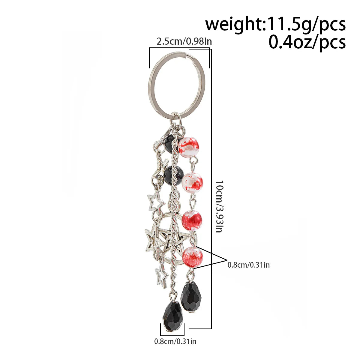 Y2K Fashion Flower Star Love Bow Strawberry Pendant Acrylic Keychain