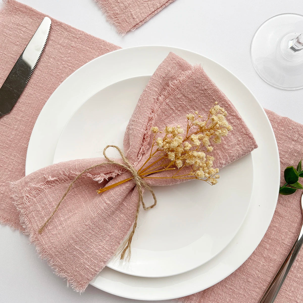 10pcs 32x32cm Wholesale Pink Gauze Cotton Napkin Reusable