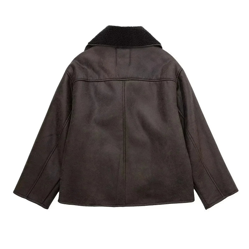 MUJER 2025 Woman Thick Faux Leather Jackets