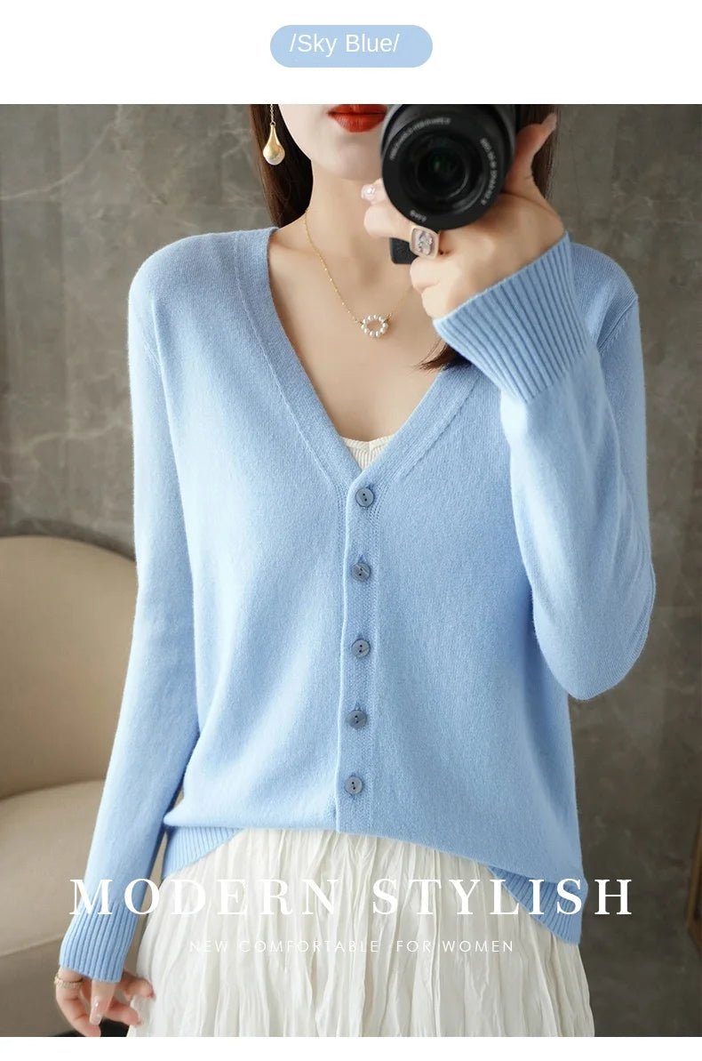 V-Neck Temperament Small Fragrant Wind Loose Sweater Sweater