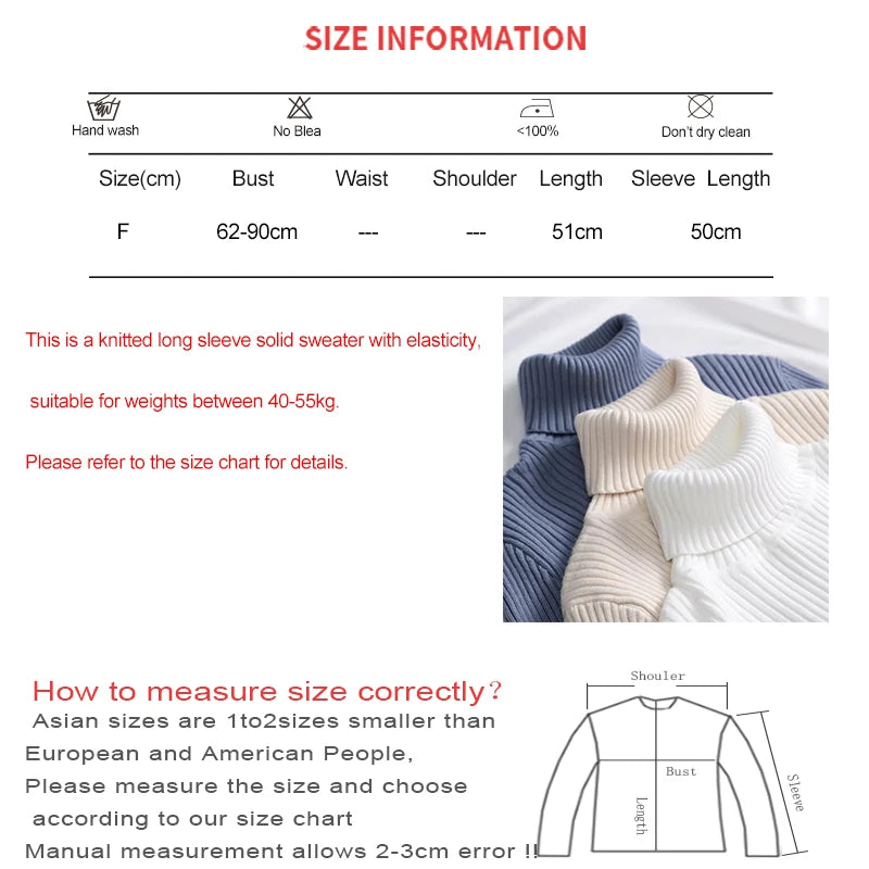 Heliar Women Fall Turtleneck Sweater Knitted Soft Pullovers Cashmere