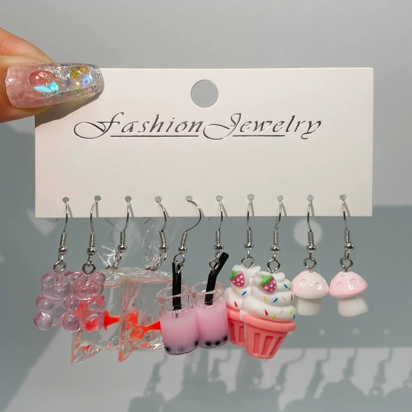 Fashion Sweet Fruit Drink Earrings Set